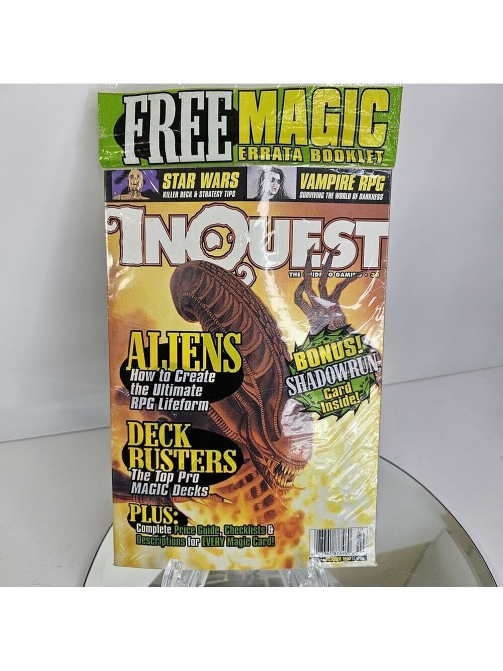 Sealed INQUEST Magazine #30 Aliens Shadowrun card MTG RPG CCG October 1997